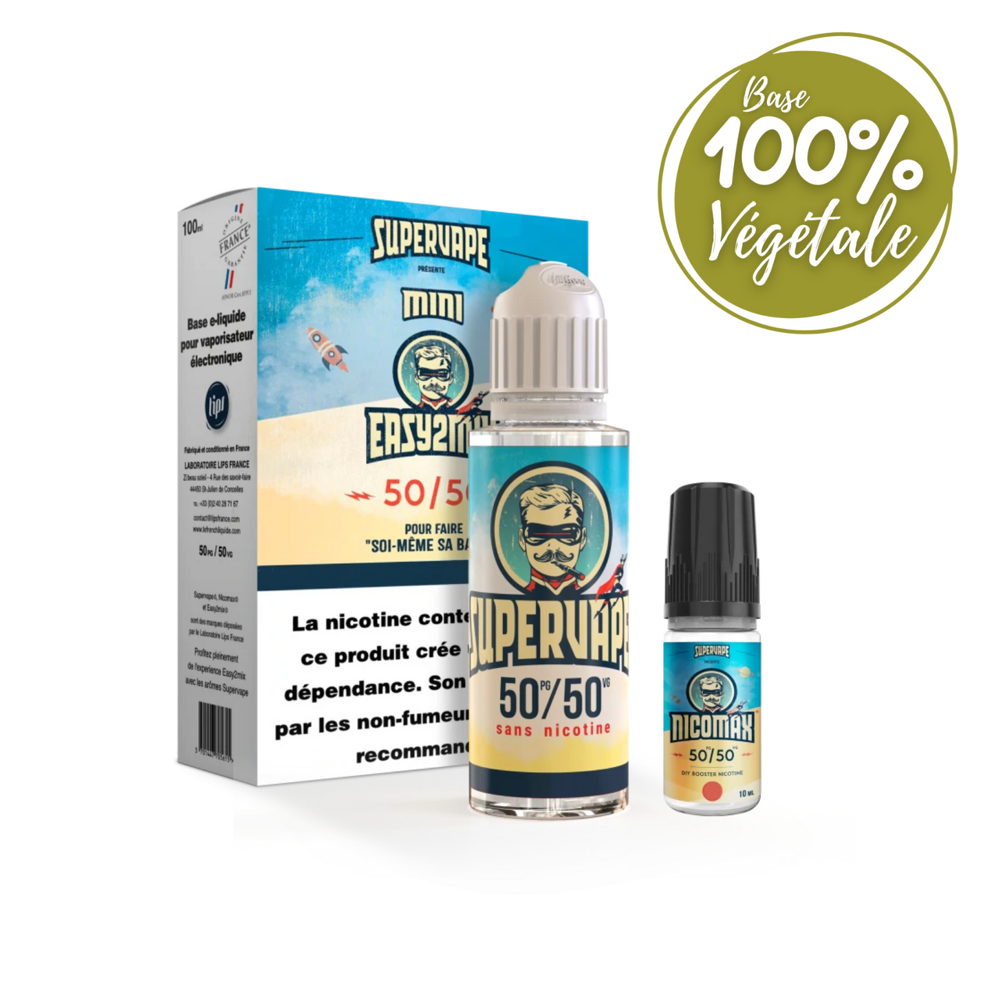 Kit E-LIQUIDE DIY MINI EASY 2 MIX PG VG 50/50 - 100 ML